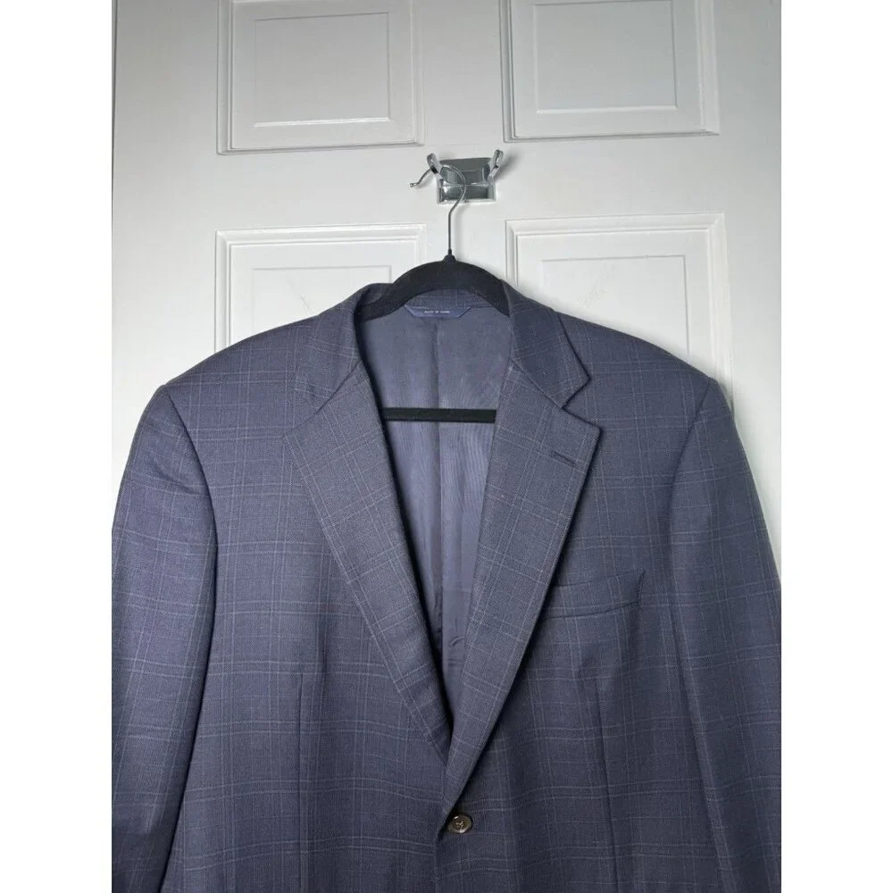 Brooks Brothers Regent E Thomas Full Canvas Sport Coat Blazer Navy Plaid 42S